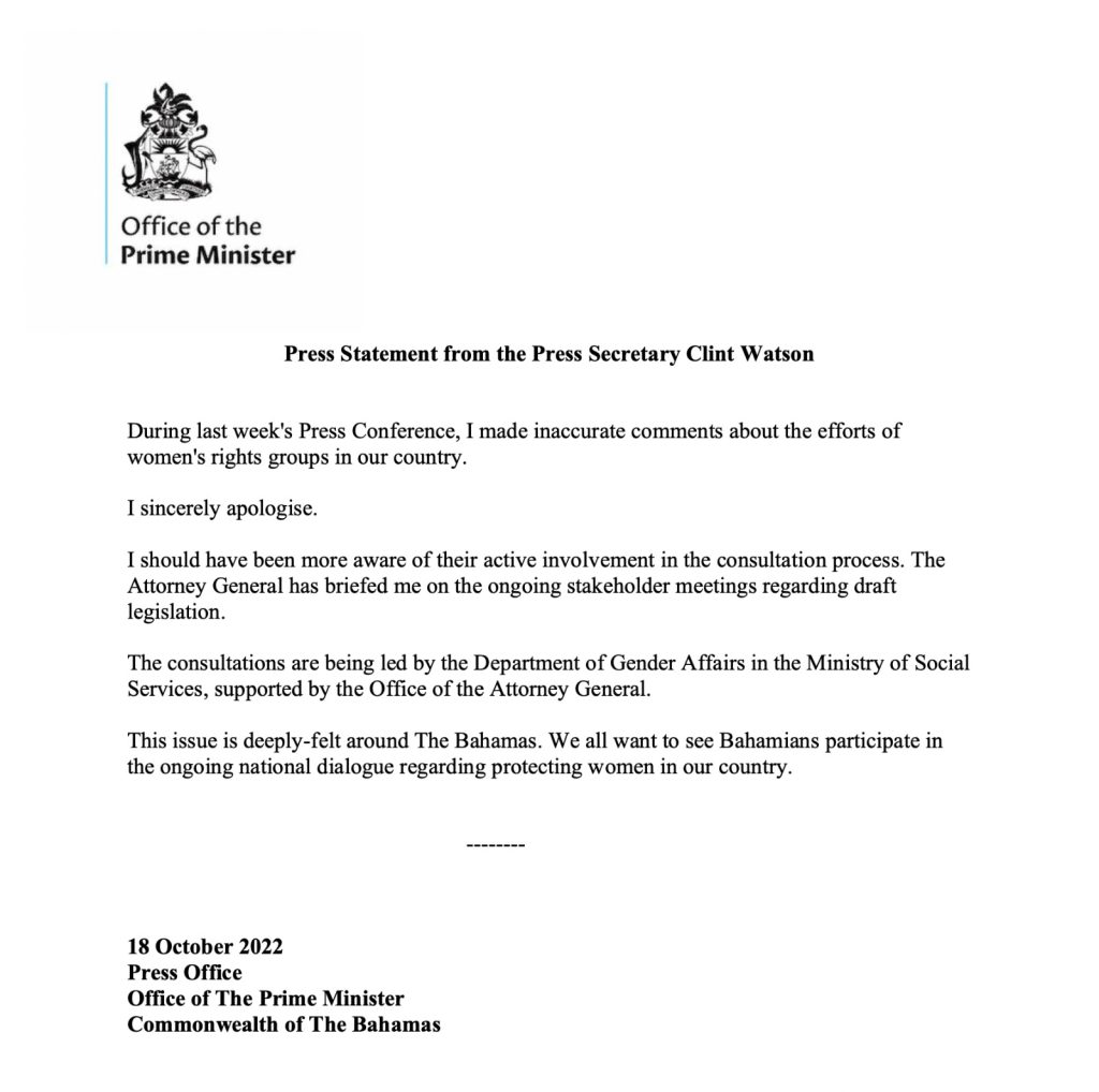 Press Secretary apology