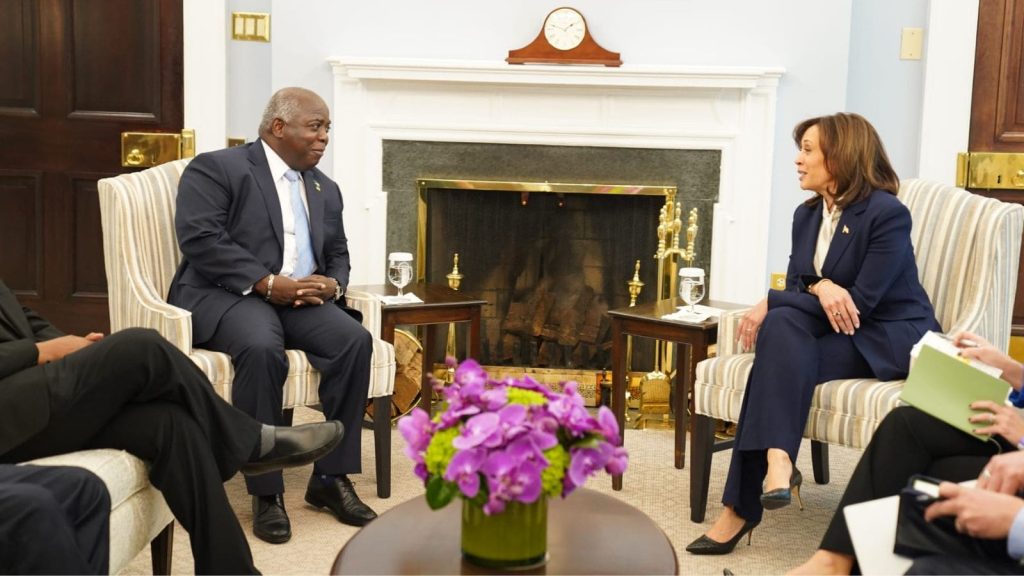 PM Philip Davis meets with U.S. VP Kamala Harris