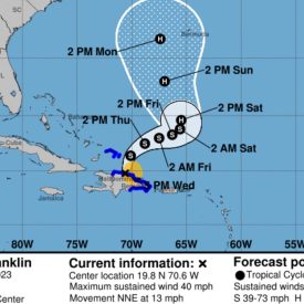 Tropical Storm Franklin makes landfall in the Dominican Republic