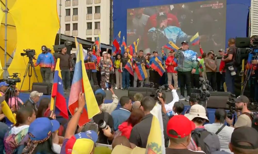 Venezuelans March In Caracas To Reject Potential U.S. Military Escalation